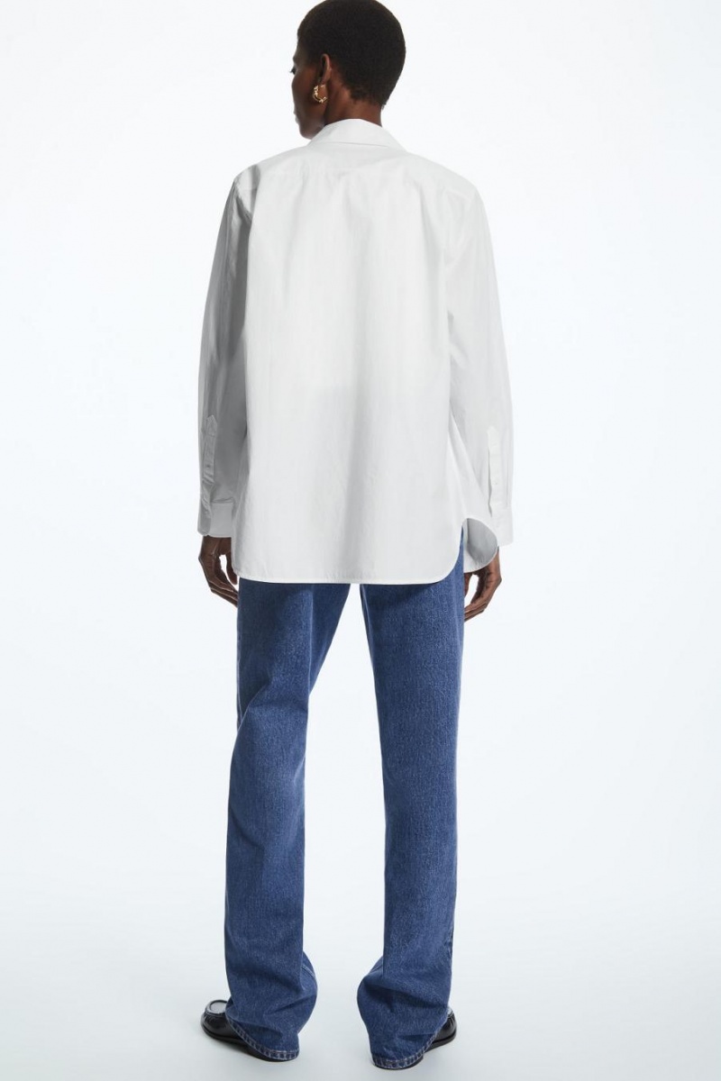 COS Minimal Concealed-placket Ing Női Fehér | GIF-014325