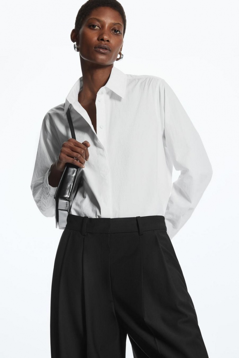 COS Minimal Concealed-placket Ing Női Fehér | GIF-014325