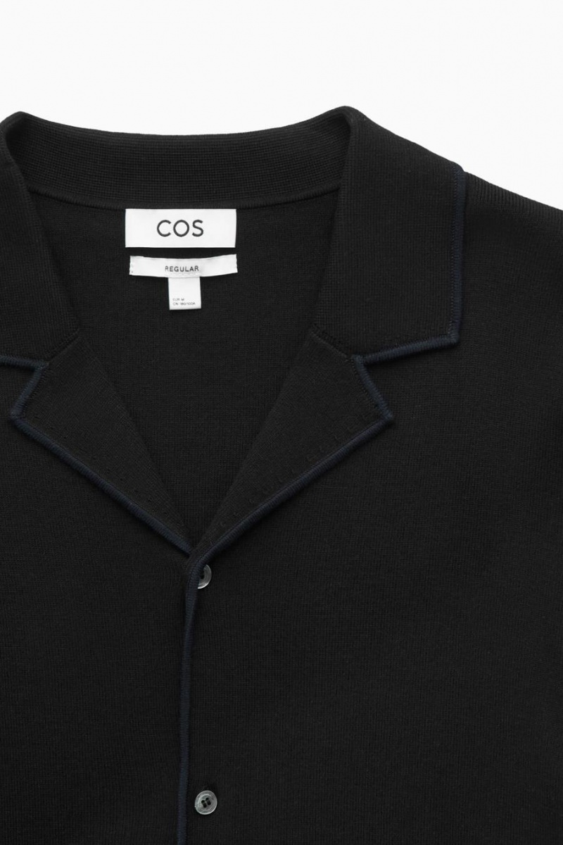 COS Minimal Kötött Ing Férfi Fekete | XOP-639287