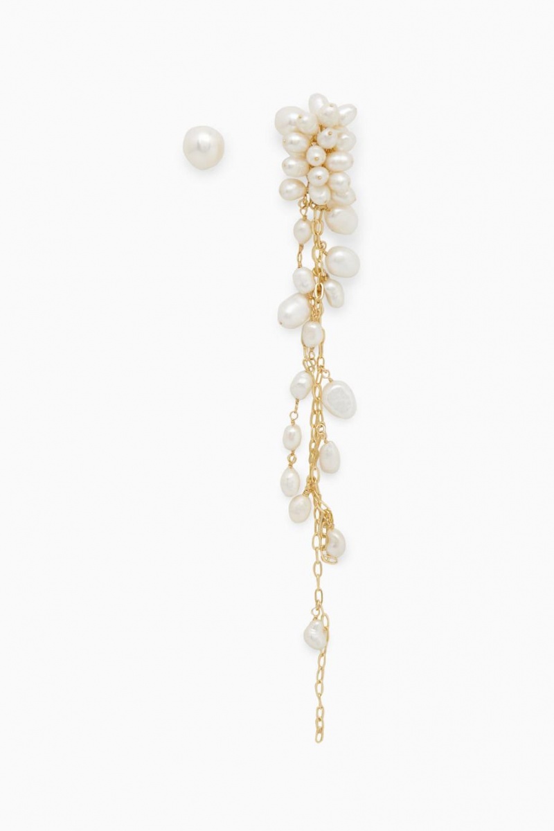 COS Mismatched Freshwater Pearl Fülbevalók Női Arany | YXZ-710946