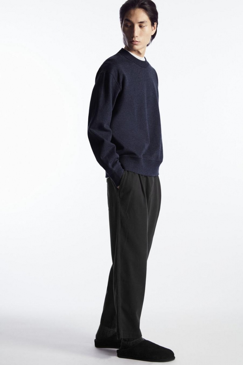 COS Mock-neck Pulóver Férfi Sötétkék | NRS-201985