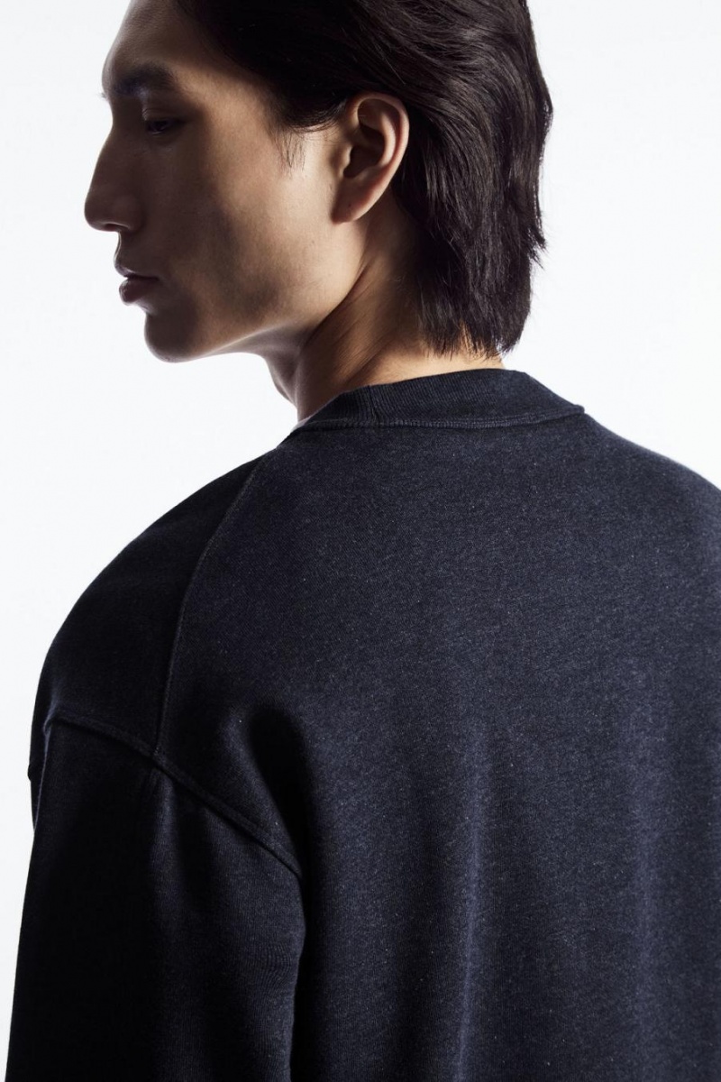 COS Mock-neck Pulóver Férfi Sötétkék | NRS-201985