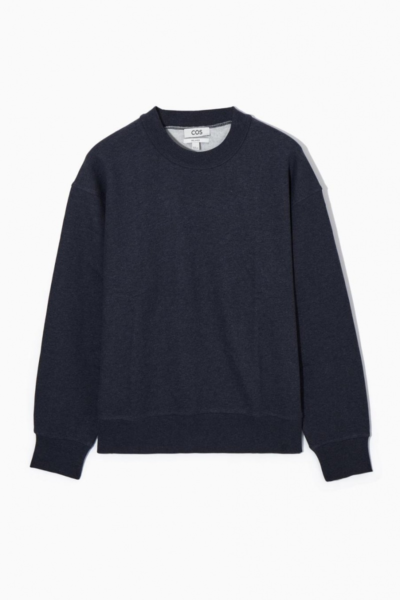COS Mock-neck Pulóver Férfi Sötétkék | NRS-201985