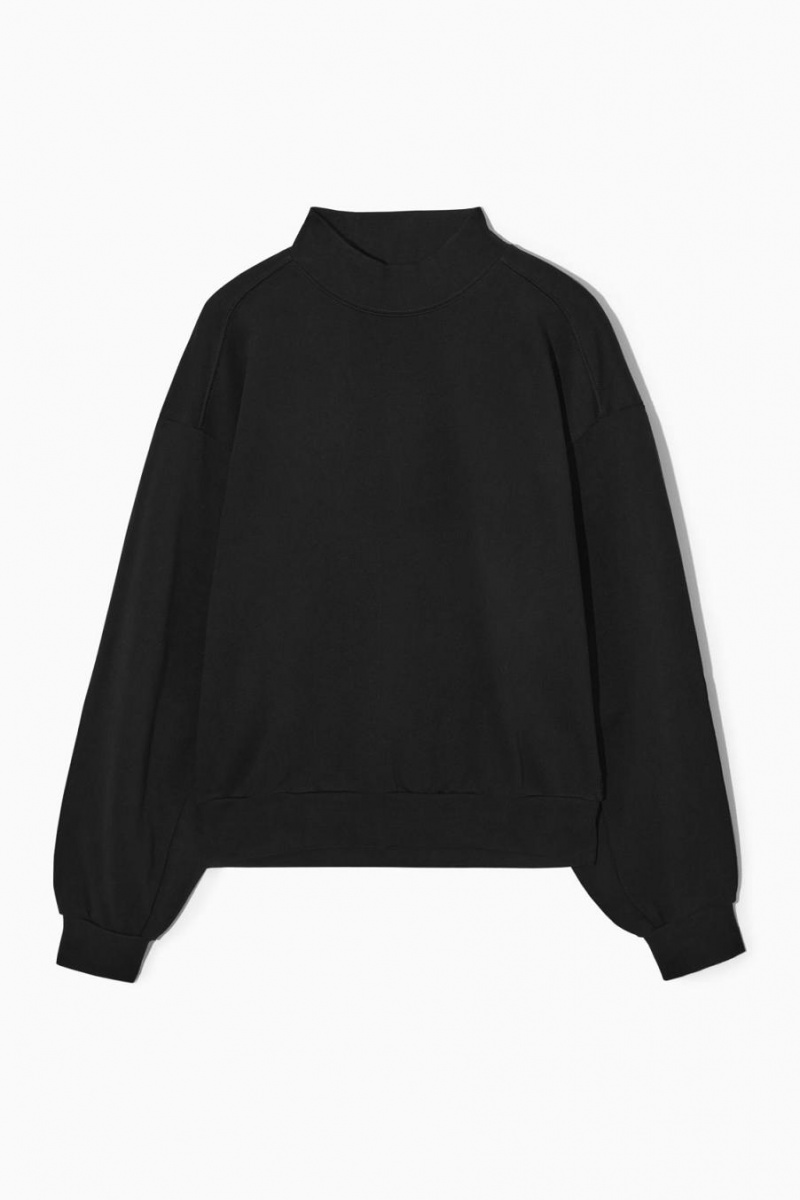 COS Mock-neck Pulóver Női Fekete | SGY-879032