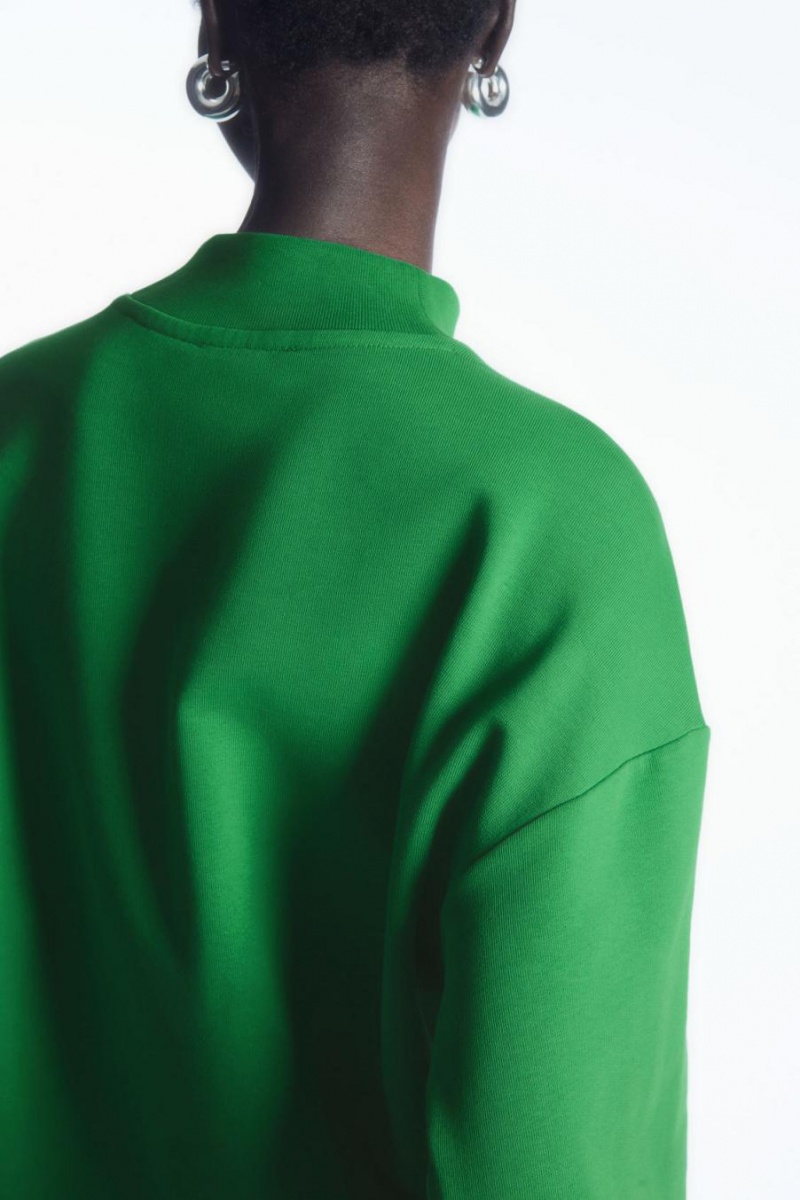 COS Mock-neck Pulóver Női Zöld | VXT-724860