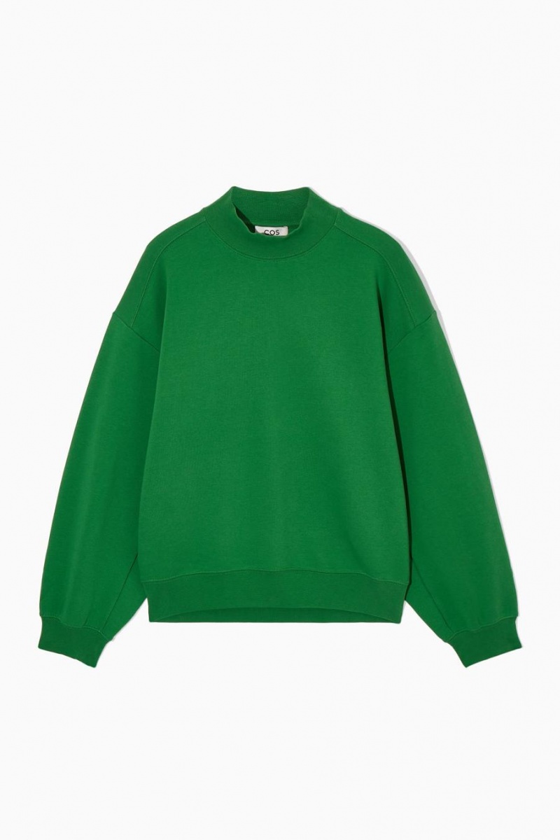 COS Mock-neck Pulóver Női Zöld | VXT-724860