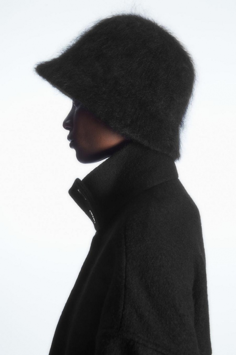 COS Mohair Bucket Kalap Női Fekete | WNM-769203