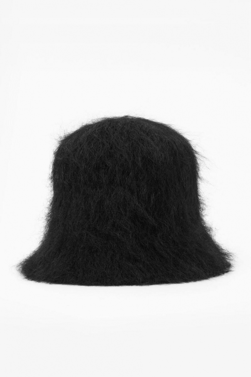 COS Mohair Bucket Kalap Női Fekete | WNM-769203