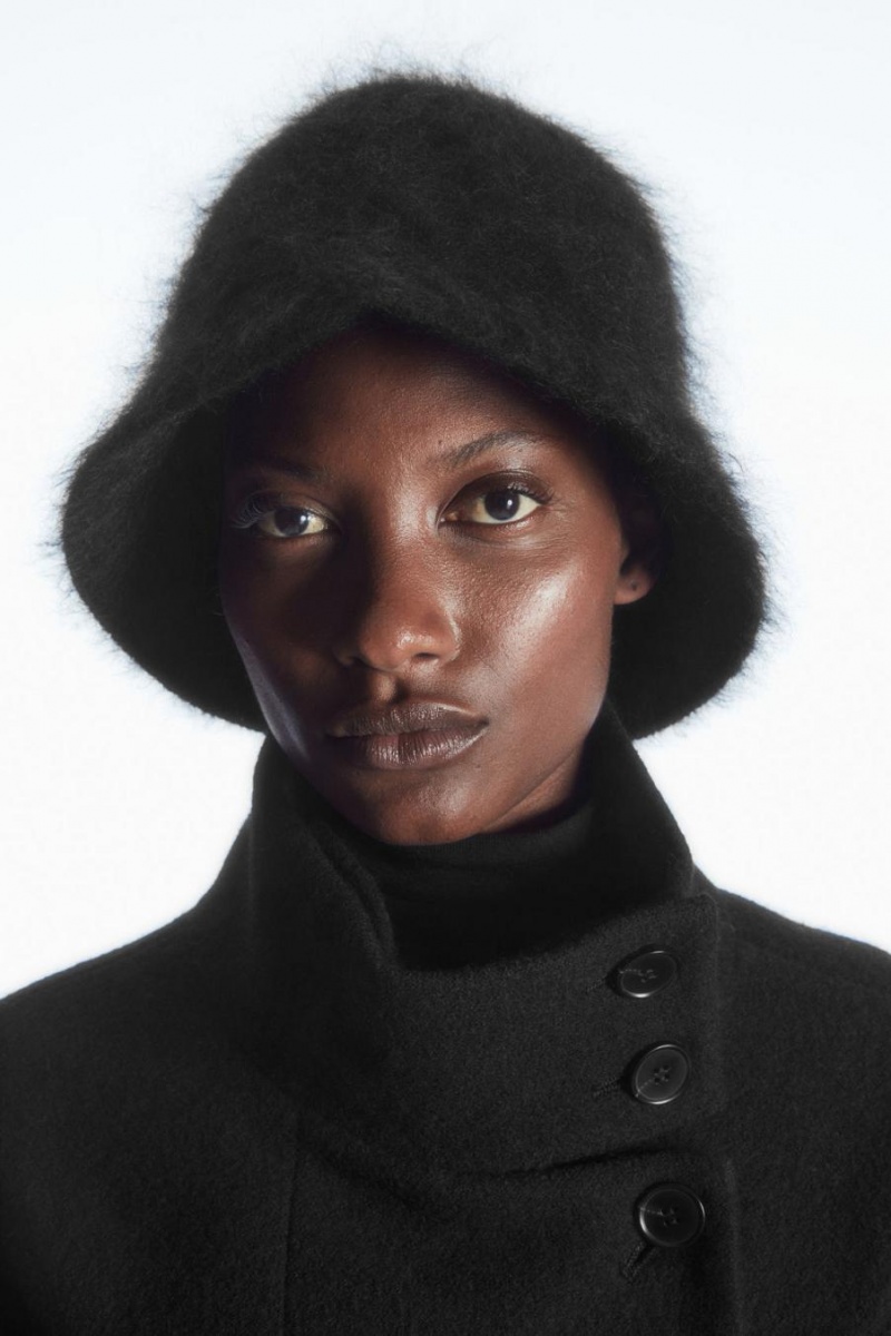 COS Mohair Bucket Kalap Női Fekete | WNM-769203