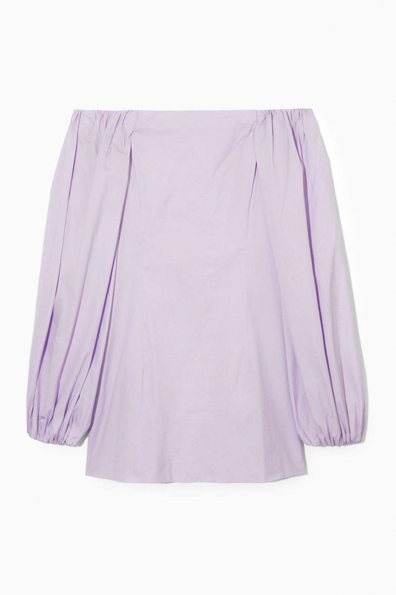 COS Off-the-shoulder Mini Ruha Női Lila | LHK-859720