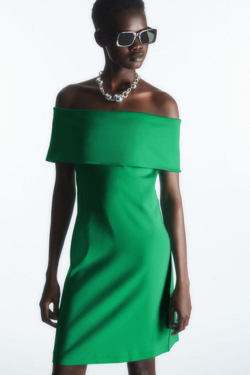 COS Off-the-shoulder Ruha Női Zöld | WDB-604725