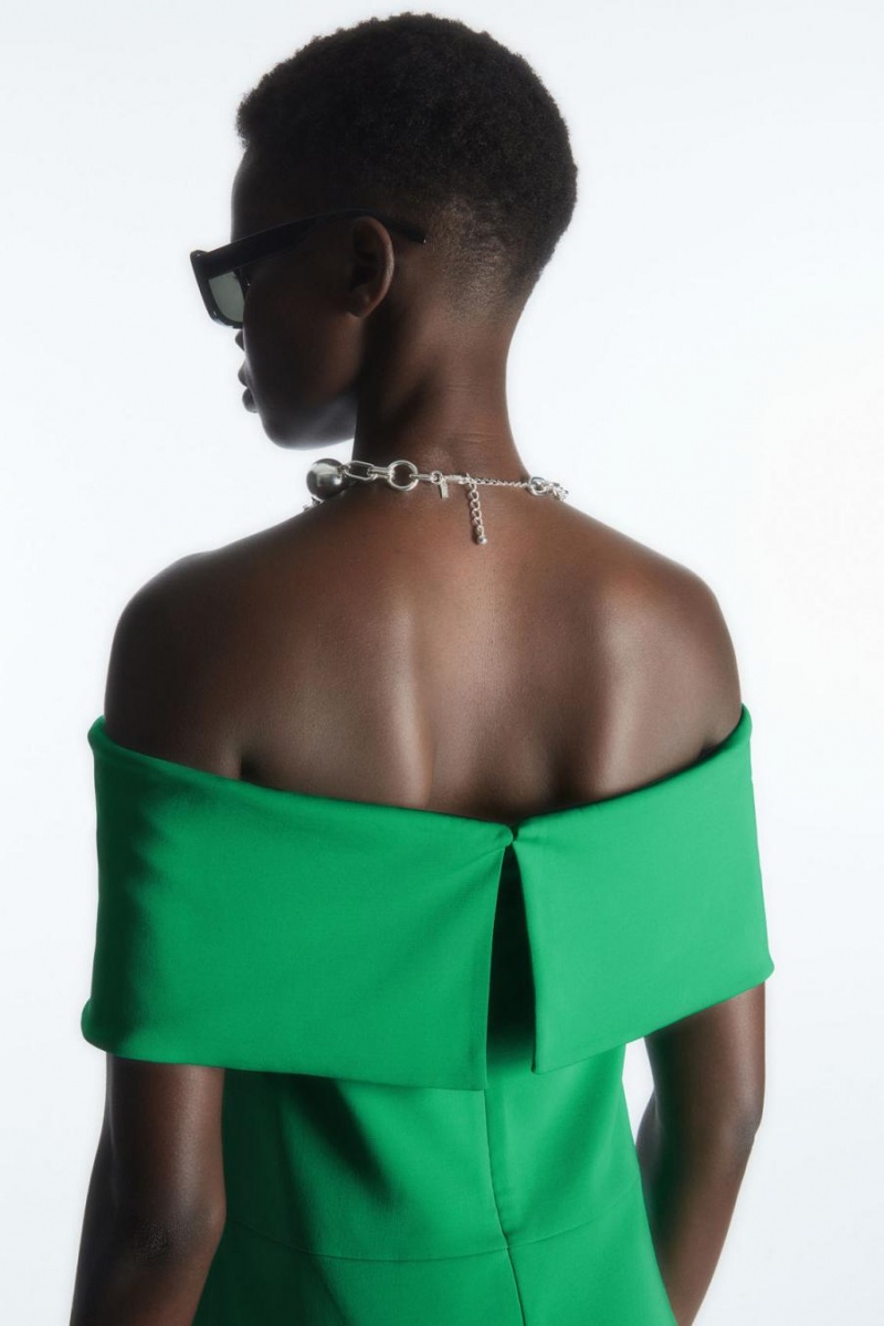 COS Off-the-shoulder Ruha Női Zöld | WDB-604725