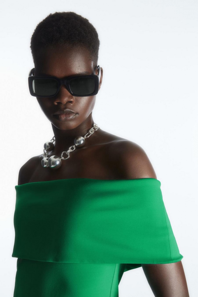 COS Off-the-shoulder Ruha Női Zöld | WDB-604725
