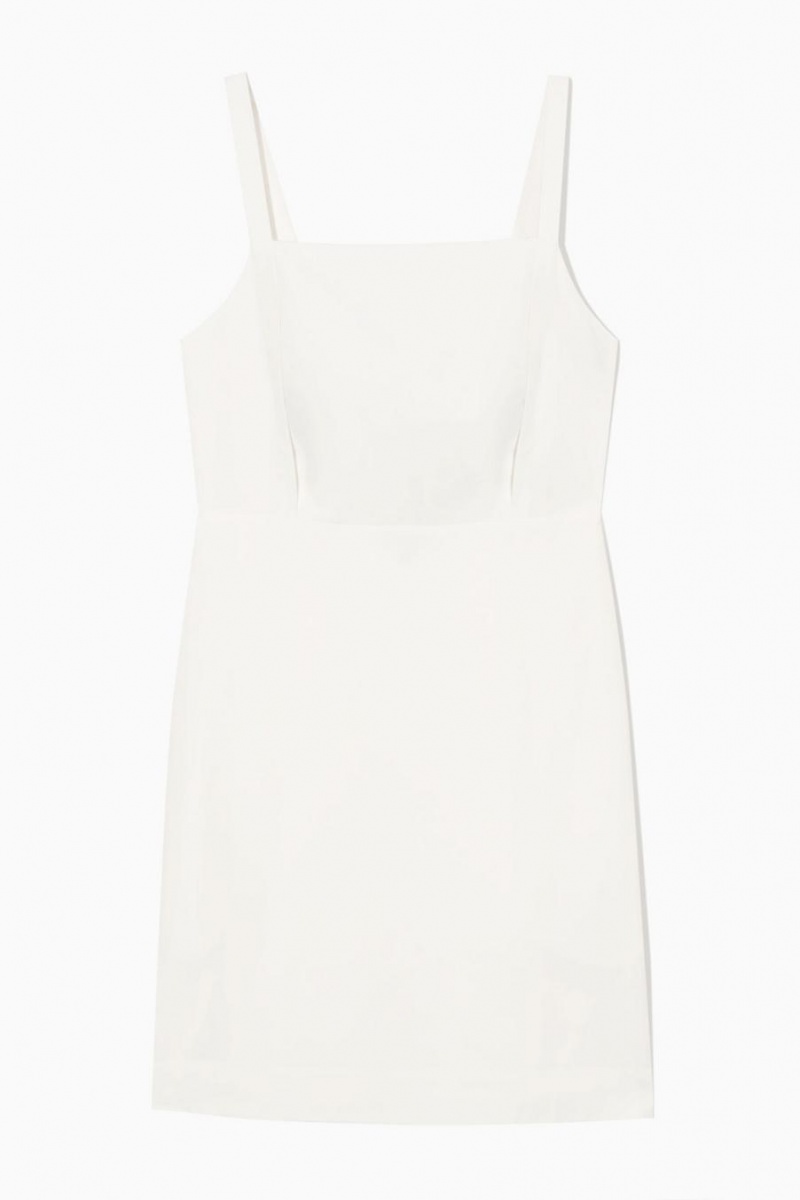 COS Open-back Mini Pinafore Ruha Női Fehér | OWH-391546