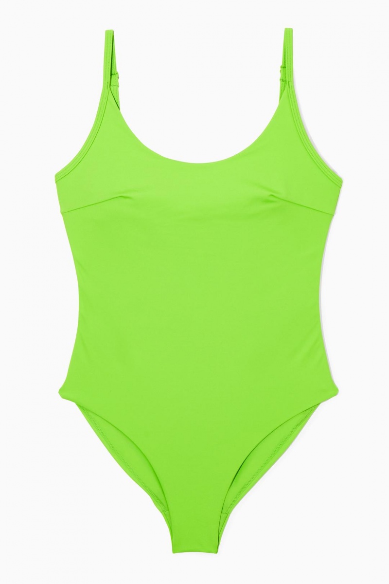 COS Open-back Swimsuit Úszóruhák Női Zöld | QKI-840615