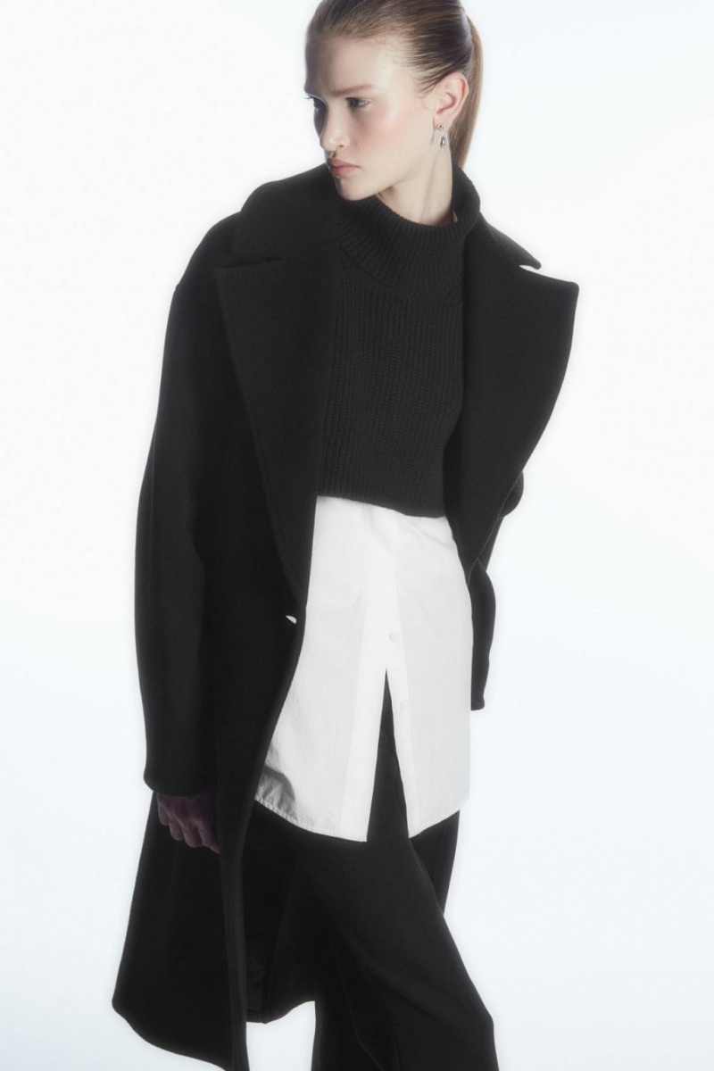 COS Open-side Cashmere-blend Roll-neck Mellény Női Fekete | HDI-190263