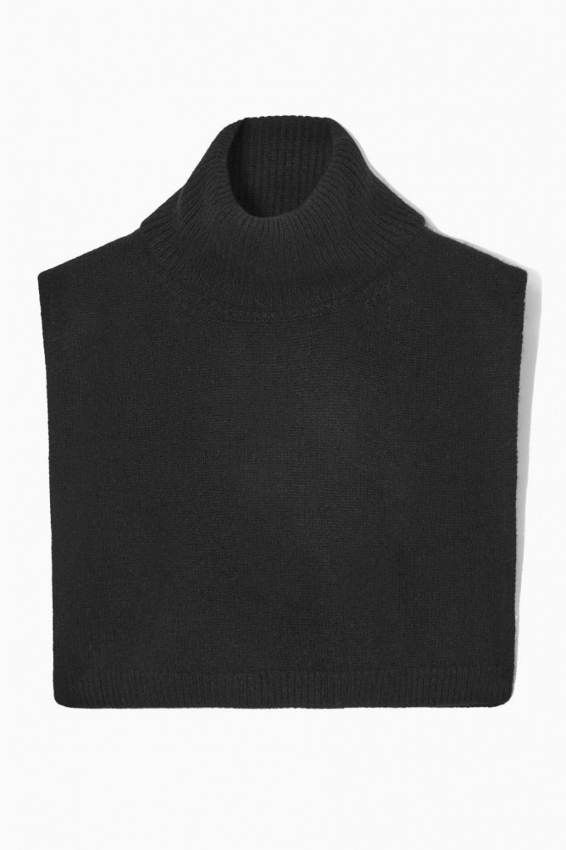 COS Open-side Cashmere-blend Roll-neck Mellény Női Fekete | HDI-190263