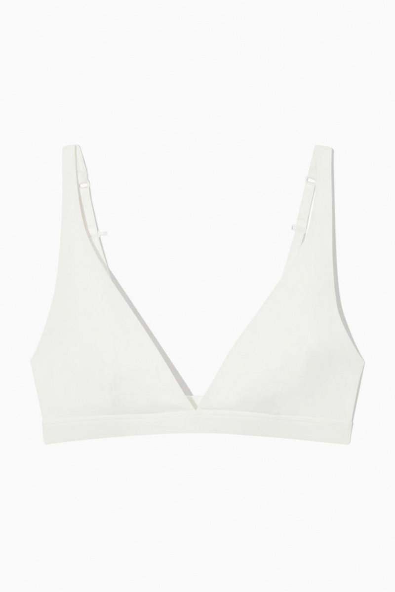 COS Organic Pamut Triangle Melltartó Női Fehér | USW-421679
