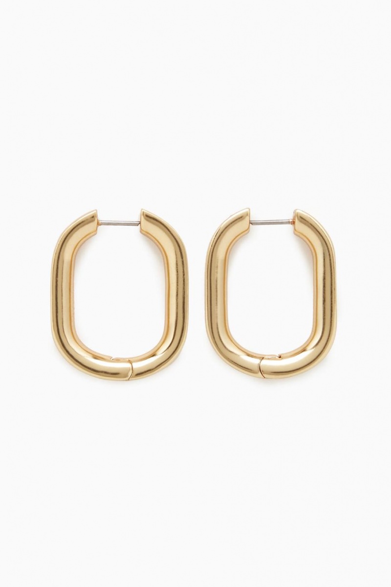 COS Oval Hoop Fülbevalók Női Arany | OZD-391078