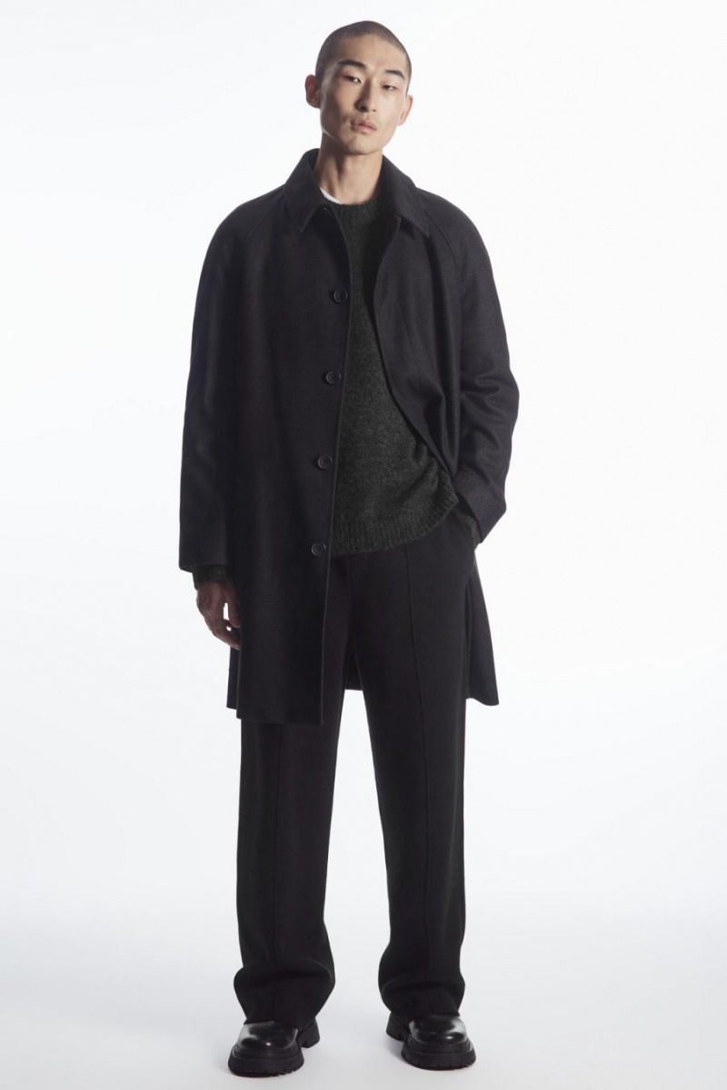 COS Oversized Alpaca-blend Jumpers Férfi Fekete | YRV-739015
