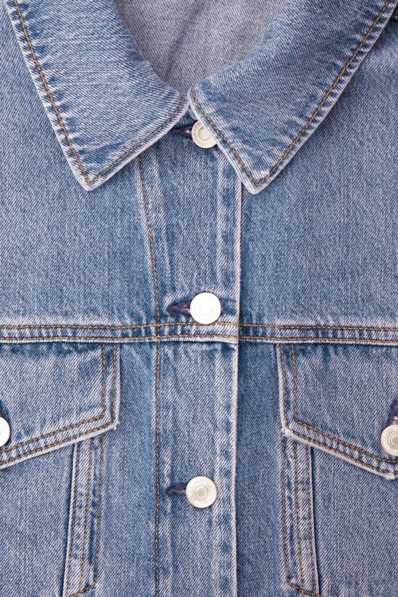 COS Oversized Cropped Denim Overshirt Ing Női Világos Kék | OYL-802369