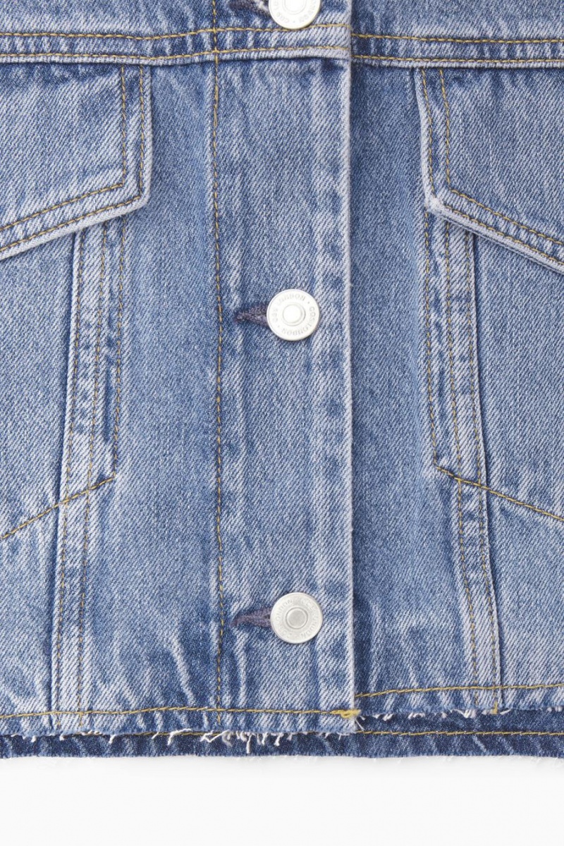 COS Oversized Cropped Denim Overshirt Ing Női Világos Kék | OYL-802369
