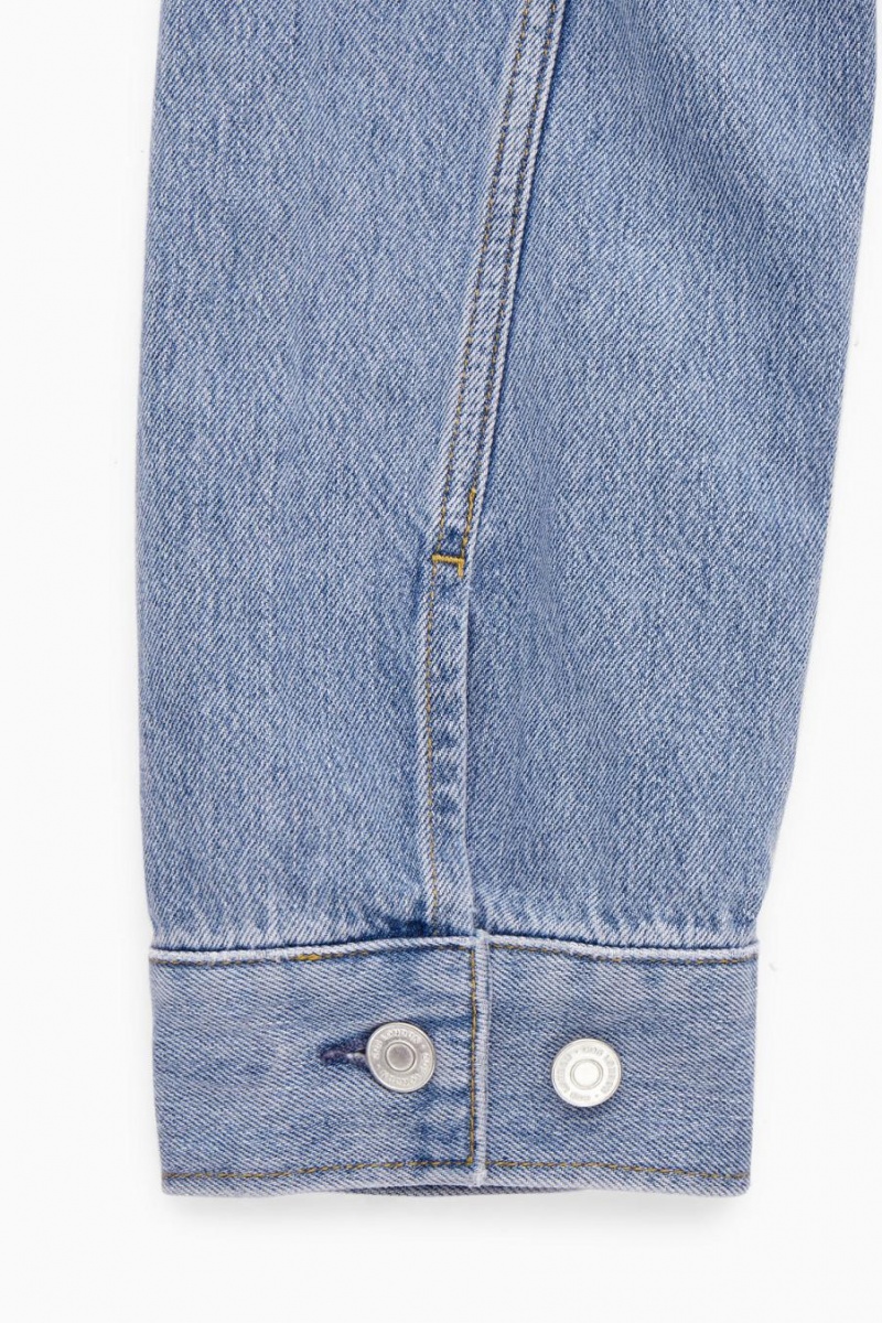 COS Oversized Cropped Denim Overshirt Ing Női Világos Kék | OYL-802369