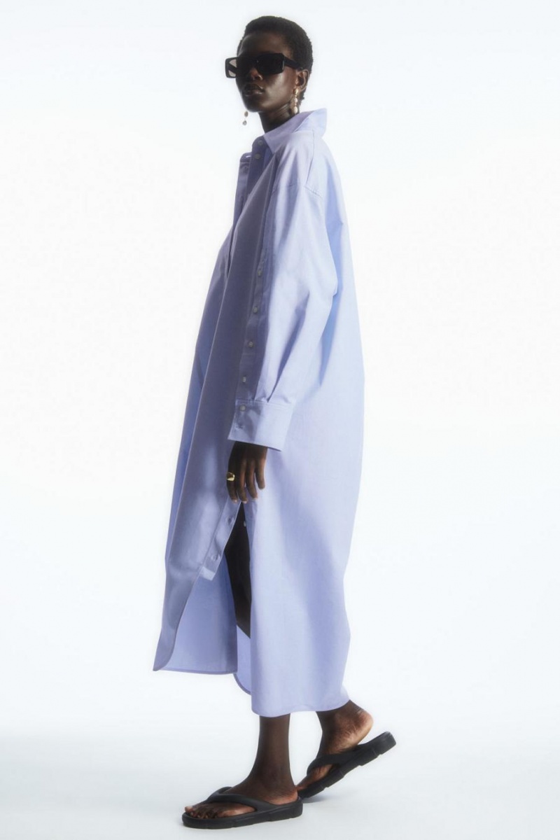 COS Oversized Deconstructed Shirt Ruha Női Világos Kék | FWX-358047