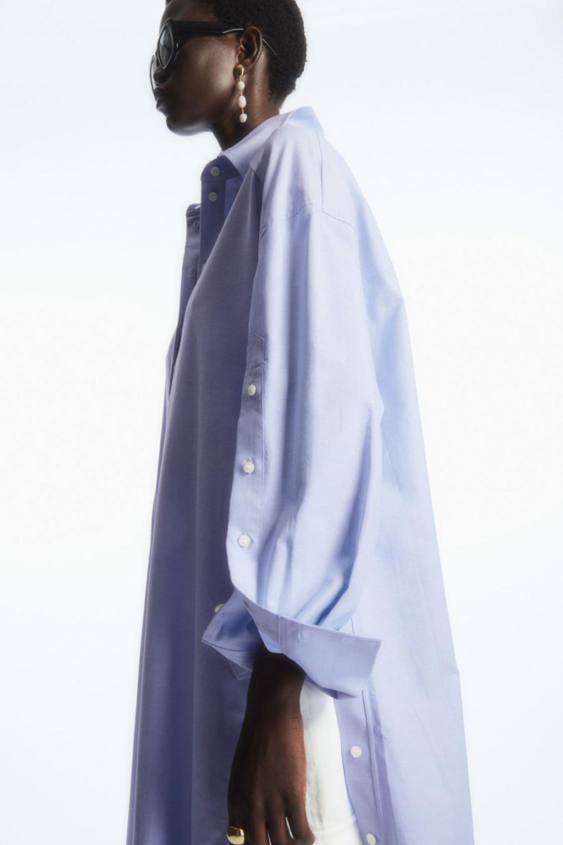 COS Oversized Deconstructed Shirt Ruha Női Világos Kék | FWX-358047
