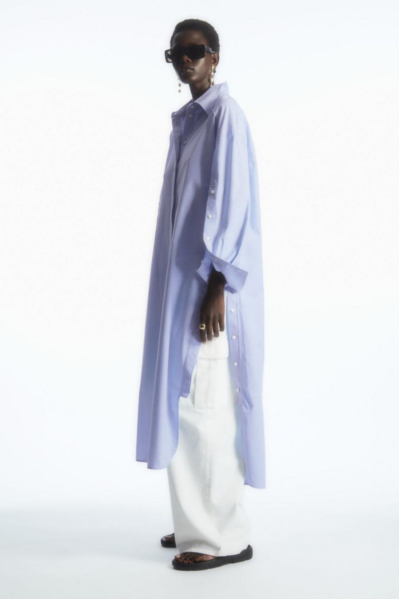 COS Oversized Deconstructed Shirt Ruha Női Világos Kék | FWX-358047