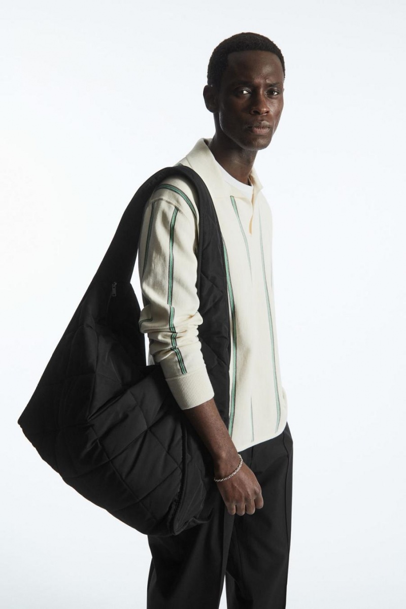 COS Oversized Diamond-quilted Táska Férfi Fekete | EIN-651289