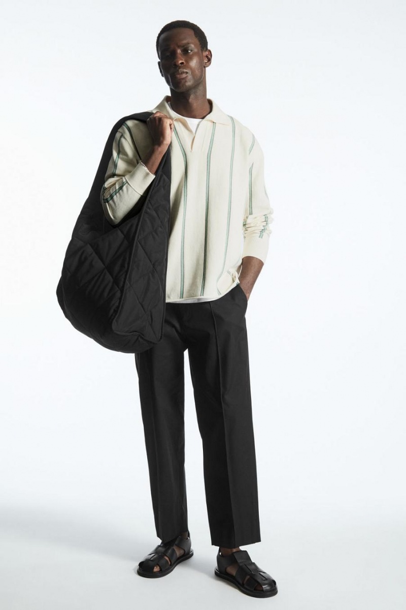 COS Oversized Diamond-quilted Táska Férfi Fekete | EIN-651289