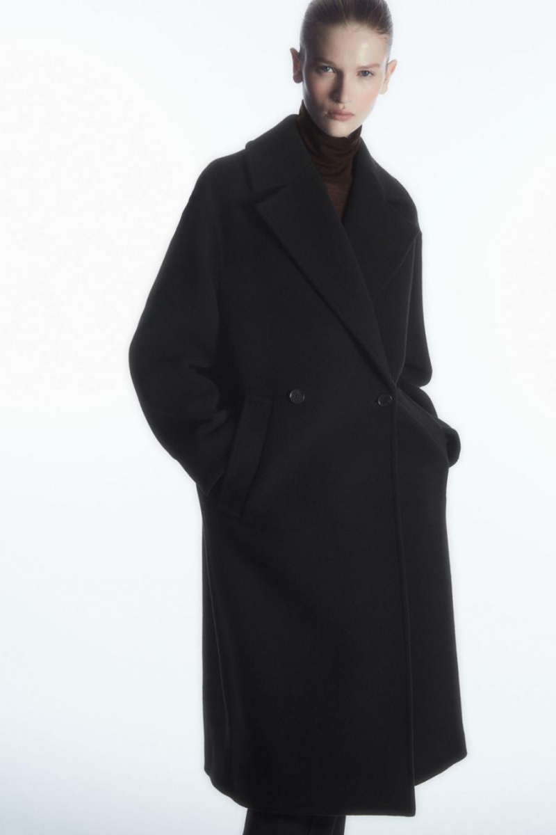 COS Oversized Double-breasted Kabát Női Fekete | KHO-371609