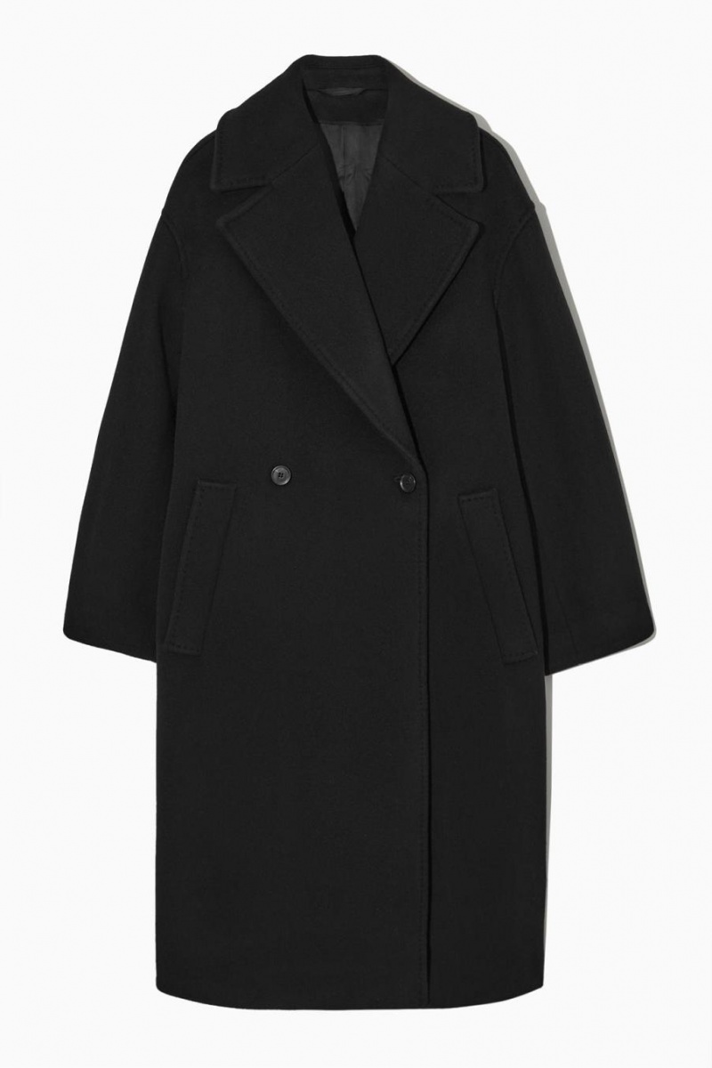 COS Oversized Double-breasted Kabát Női Fekete | KHO-371609