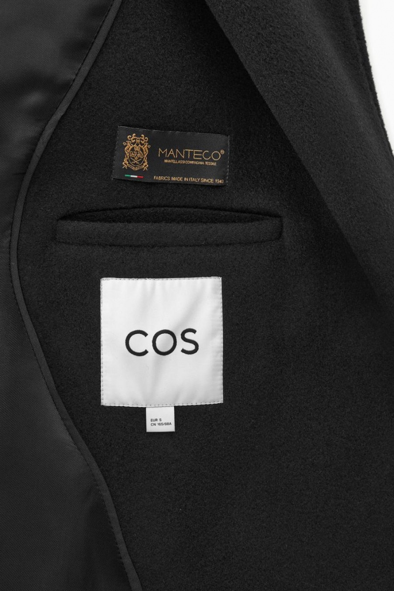 COS Oversized Double-breasted Kabát Női Fekete | KHO-371609