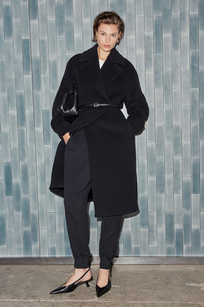 COS Oversized Double-breasted Kabát Női Fekete | KHO-371609