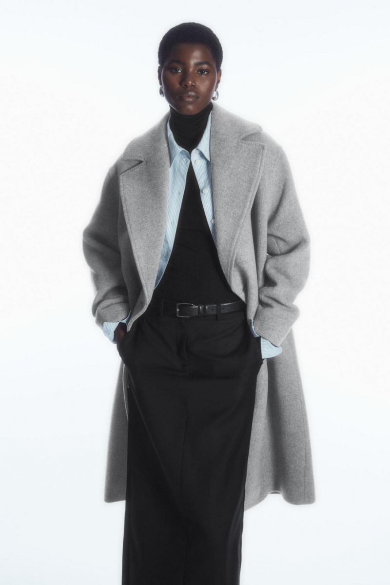 COS Oversized Double-breasted Kabát Női Szürke | KYN-254081
