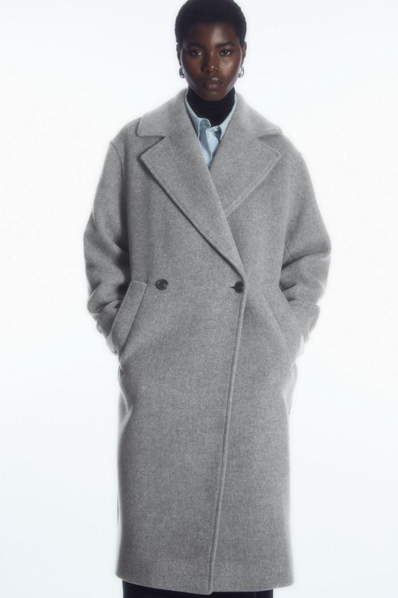 COS Oversized Double-breasted Kabát Női Szürke | KYN-254081