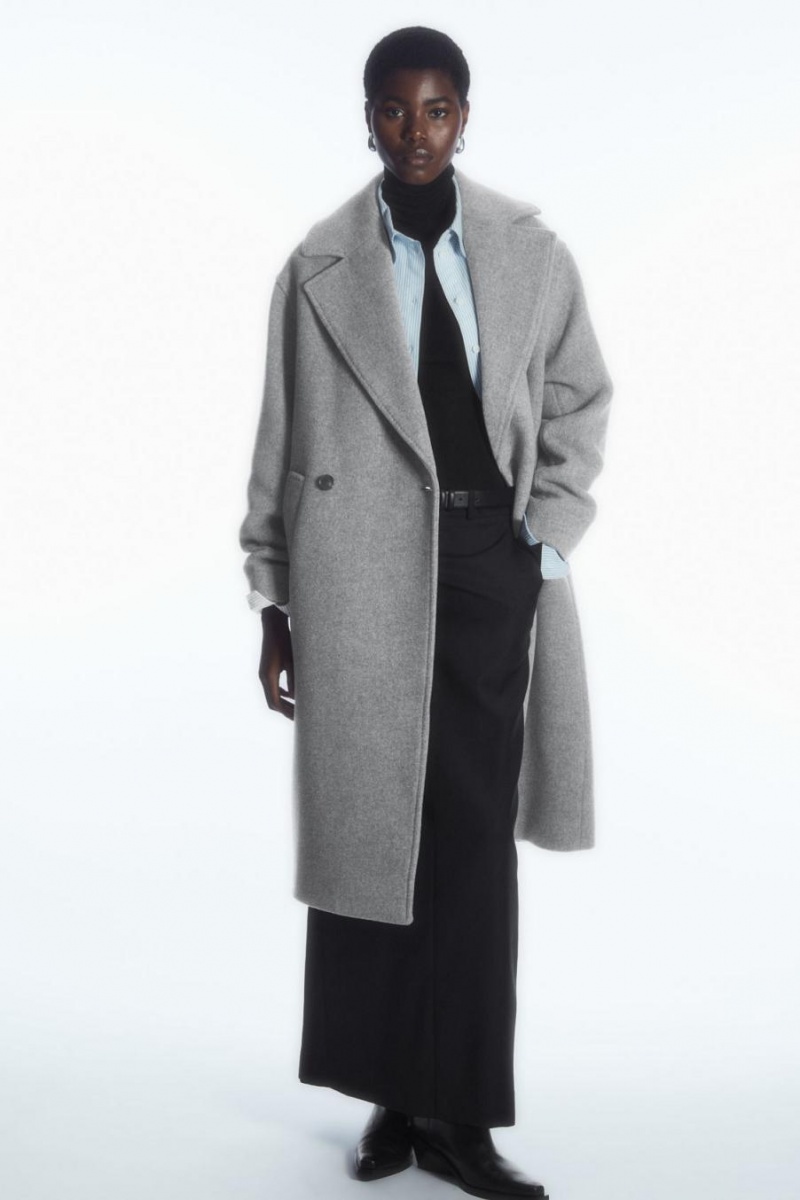 COS Oversized Double-breasted Kabát Női Szürke | KYN-254081