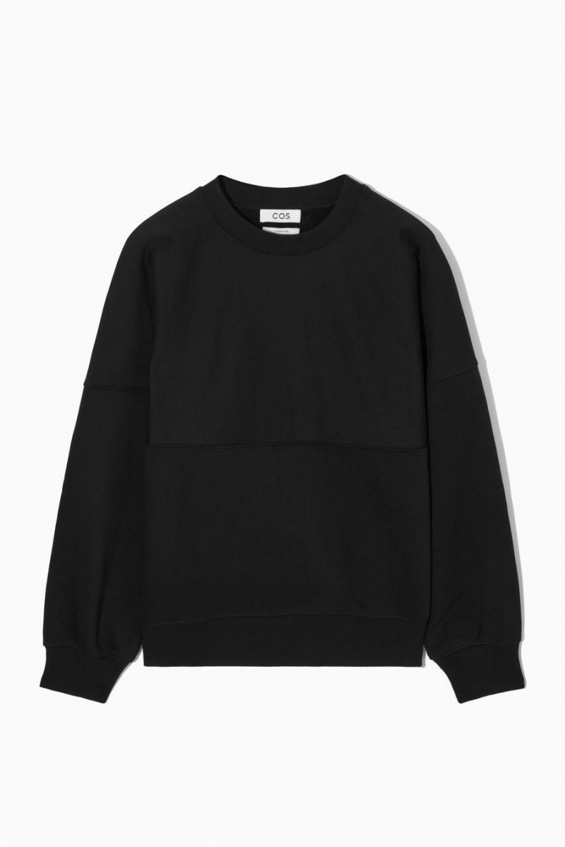COS Oversized Exposed-seam Pulóver Férfi Fekete | WBP-420913