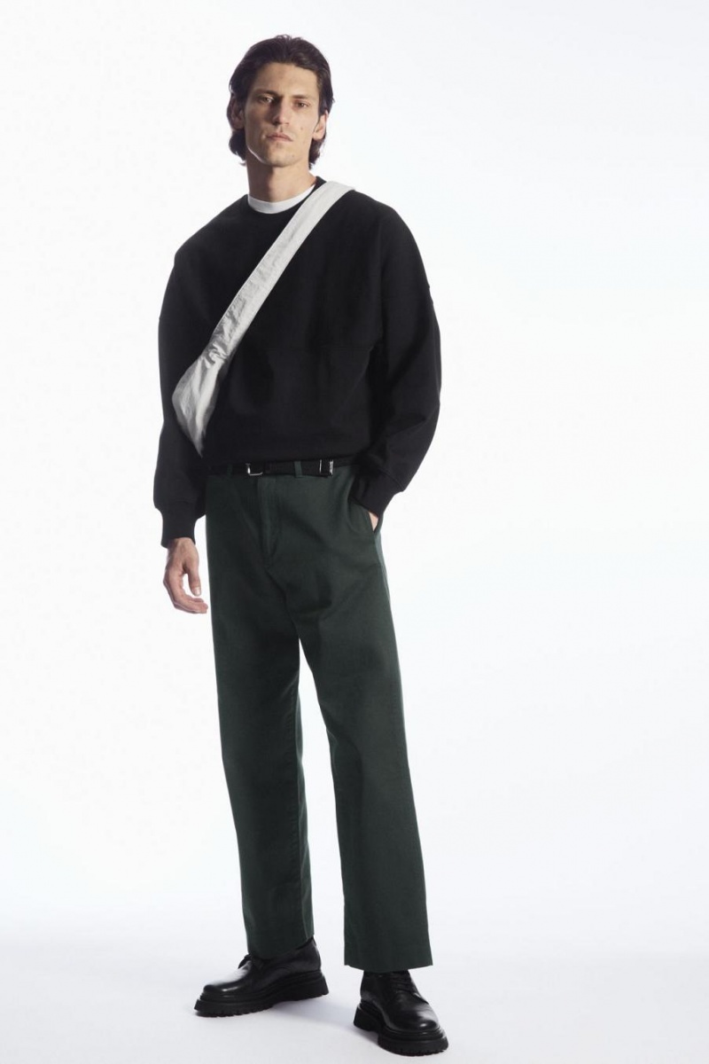 COS Oversized Exposed-seam Pulóver Férfi Fekete | WBP-420913