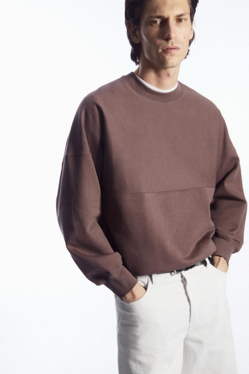 COS Oversized Exposed-seam Pulóver Férfi Lila | MPX-925381