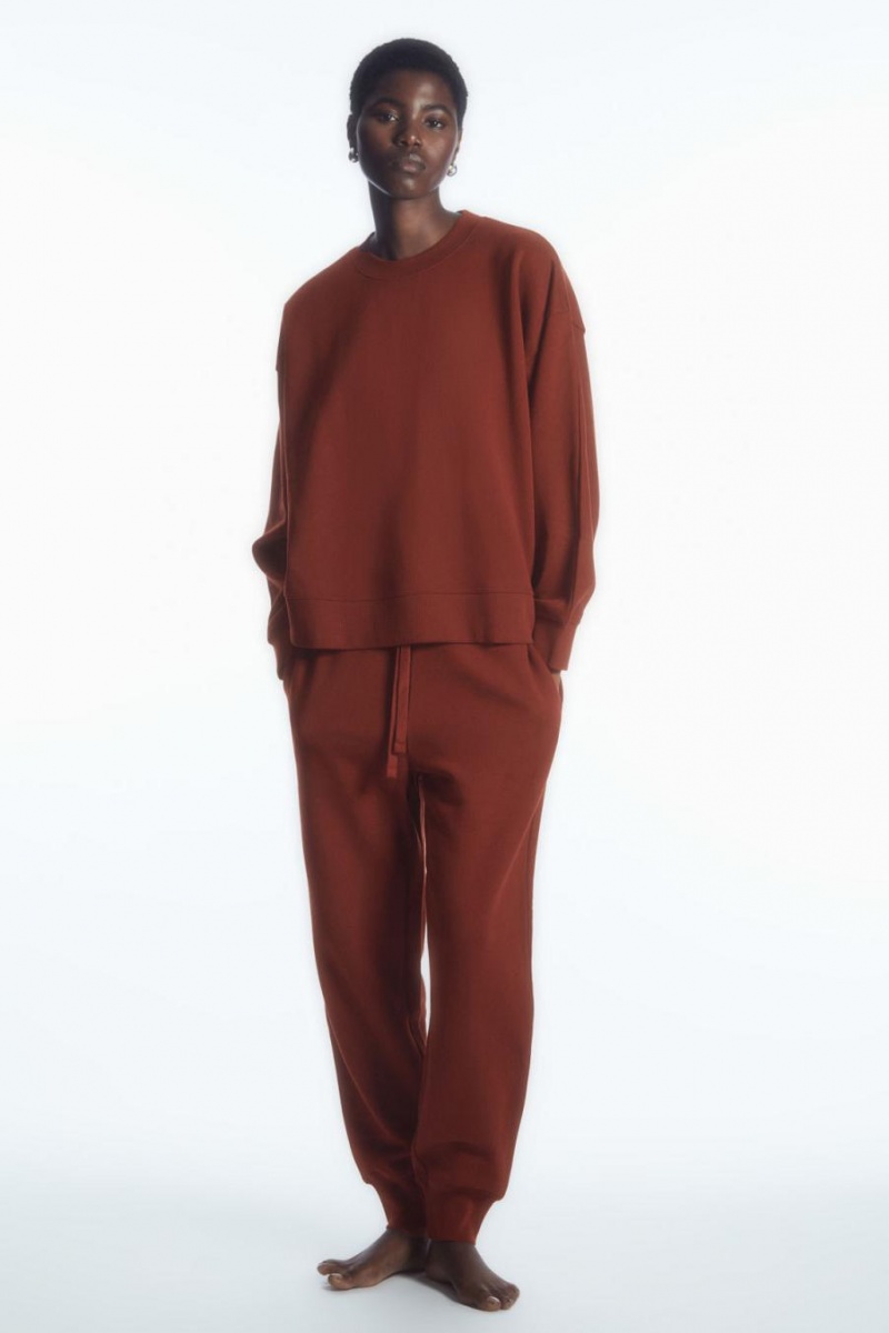 COS Oversized Fleece-back Pulóver Női Barna | WSM-753014