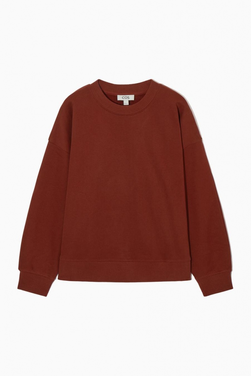 COS Oversized Fleece-back Pulóver Női Barna | WSM-753014