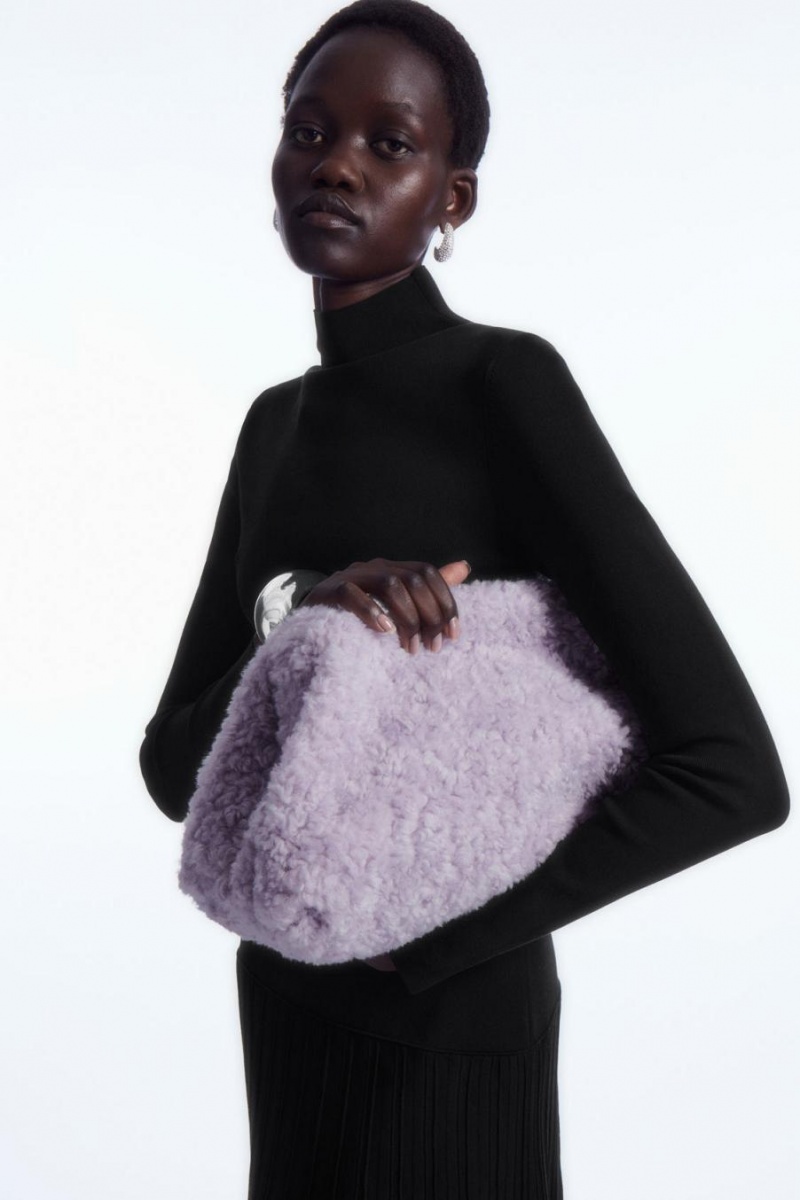 COS Oversized Framed Clutch - Teddy Táska Női Lila | ODF-296308
