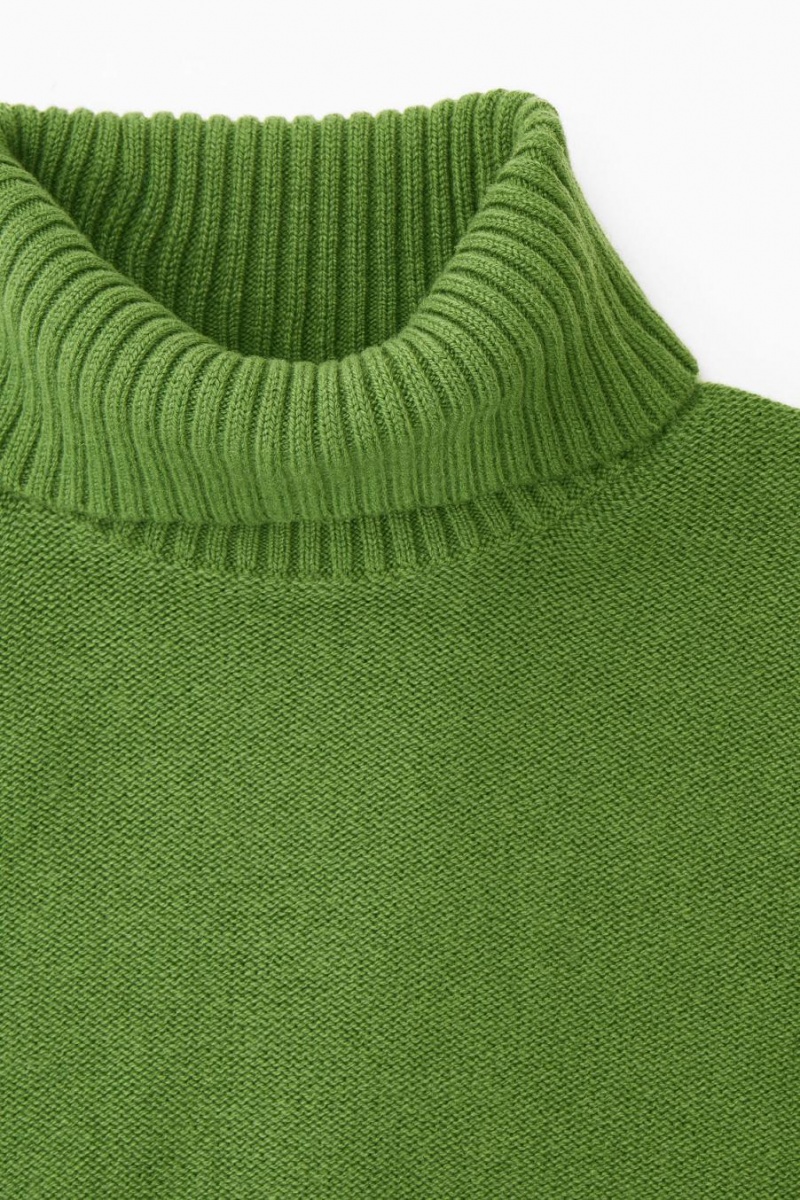 COS Oversized Gyapjú Roll-neck Jumpers Női Zöld | SRY-371958