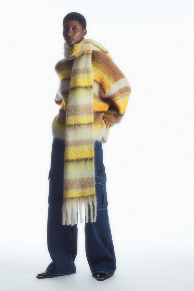 COS Oversized Mohair-blend Sál Női Barna Sárga | FWM-206578