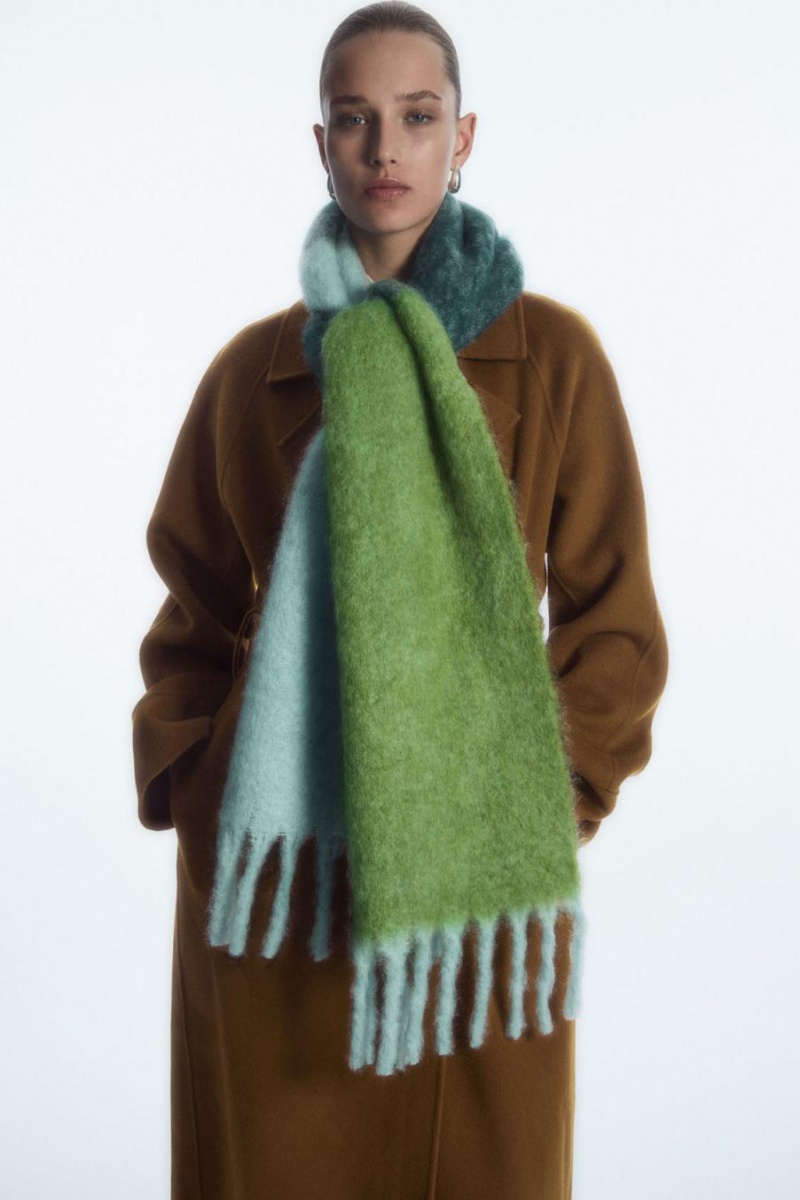 COS Oversized Mohair-blend Sál Női Sötéttürkiz | UDK-740952