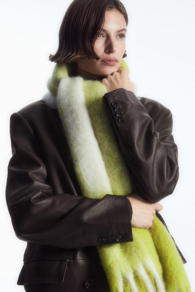 COS Oversized Mohair-blend Sál Női Zöld | MTW-370451