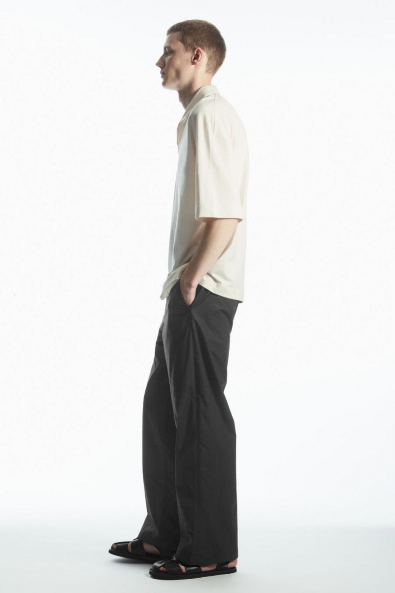 COS Oversized Open-collar Pólóing Férfi Fehér | JSQ-583126